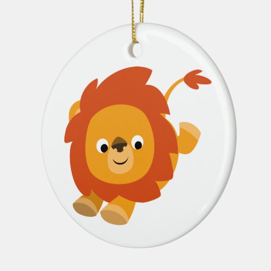 Cute Perky Cartoon Lion Ornament (Links)