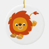 Cute Perky Cartoon Lion Ornament (Achterkant)