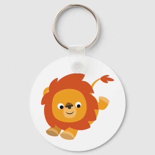 Cute Perky Cartoon Lion Sleutelhanger (Voorkant)