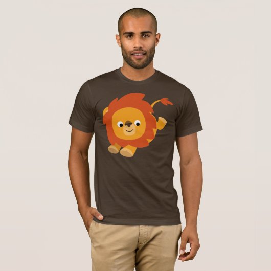 Cute Perky Cartoon Lion T-Shirt (Voorkant volledig)