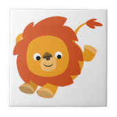 Cute Perky Cartoon Lion Tegel Tegeltje (Voorkant)