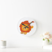 Cute Perky Cartoon Lion Wall Clock Ronde Klok (Huis)
