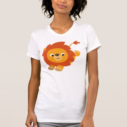 Cute Perky Cartoon Lion Women T-Shirt (Voorkant)