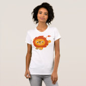 Cute Perky Cartoon Lion Women T-Shirt (Voorkant volledig)