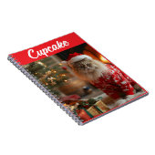 Cute Persian Cat Christmas Personalized Notebook Notitieboek (Rechterzijde)