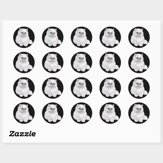 Cute Persian Cat Ronde Sticker (Vel)