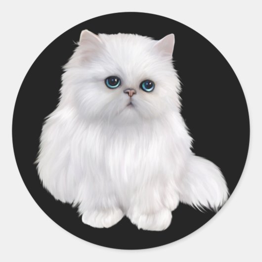 Cute Persian Cat Ronde Sticker (Voorkant)