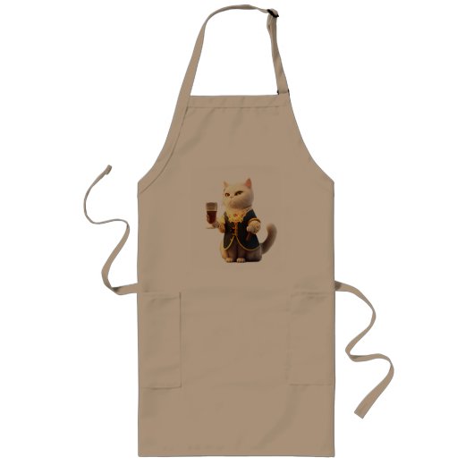 Cute Personal cat-dienaar, grappige servant cat Lang Schort (Voorkant)