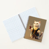 Cute Personal cat servant, grappig dienaar Kitten Notitieboek (Binnen)