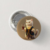 Cute Personal cat servant, grappig dienaar Kitten Ronde Button 3,2 Cm (Voorkant /achterkant)