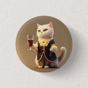 Cute Personal cat servant, grappig dienaar Kitten Ronde Button 3,2 Cm