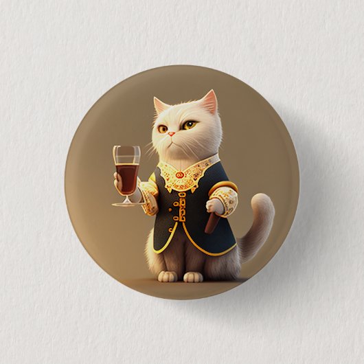 Cute Personal cat servant, grappig dienaar Kitten Ronde Button 3,2 Cm (Voorkant)