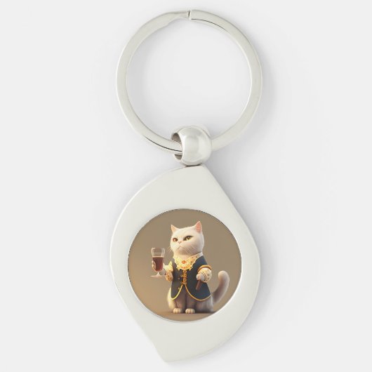 Cute Personal cat servant, grappig dienaar Kitten Sleutelhanger (Voorkant)