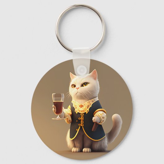 Cute Personal cat servant, grappig dienaar Kitten Sleutelhanger (Voorkant)