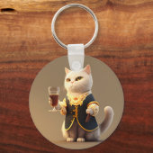 Cute Personal cat servant, grappig dienaar Kitten Sleutelhanger (Voorkant)