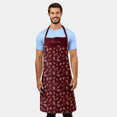 Cute Personalised Autumn And Fall Pattern Apron. Schort (Gedragen)