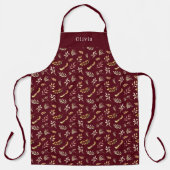 Cute Personalised Autumn And Fall Pattern Apron. Schort (Voorkant)