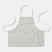 Cute Personalised Botanical Leaf Pattern Apron Schort (Voorkant)