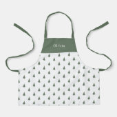 Cute Personalised Christmas Trees Pattern Apron Schort (Voorkant)