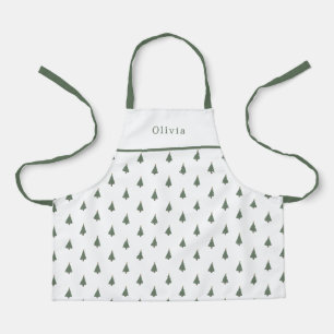 Cute Personalised Christmas Trees Pattern Apron Schort