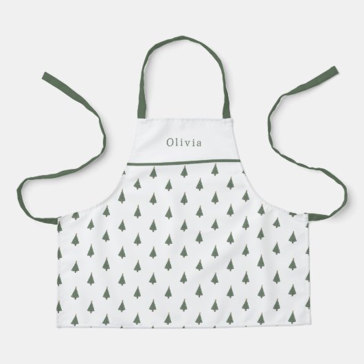 Cute Personalised Christmas Trees Pattern Apron Schort (Voorkant)