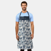Cute Personalised Christmas Winter Pattern Apron. Schort (Gedragen)