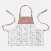 Cute Personalised Floral Botanical Pattern Apron Schort (Voorkant)