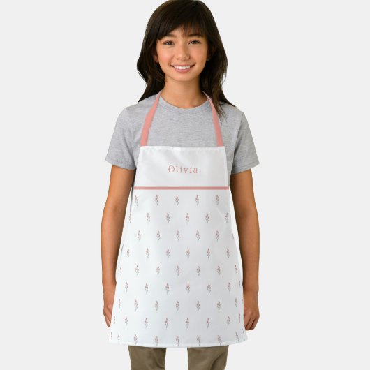 Cute Personalised Floral Botanical Pattern Apron Schort (Insitu)