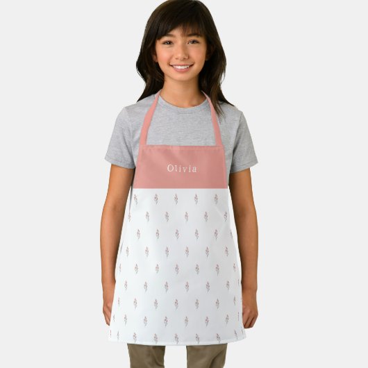 Cute Personalised Floral Botanical Pattern Apron Schort (Insitu)