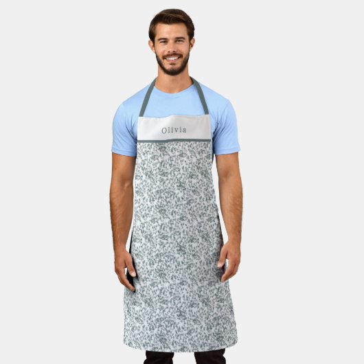 Cute Personalised Floral Botanical Pattern Apron Schort (Gedragen)