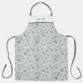 Cute Personalised Floral Botanical Pattern Apron Schort (Voorkant)
