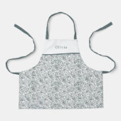 Cute Personalised Floral Botanical Pattern Apron Schort (Voorkant)
