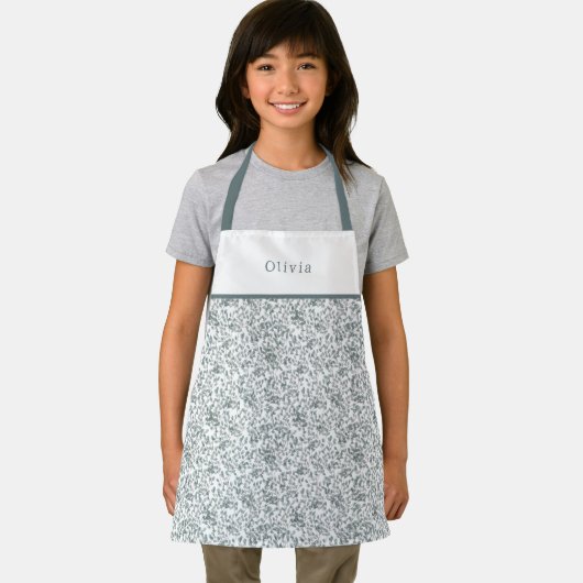 Cute Personalised Floral Botanical Pattern Apron Schort (Insitu)