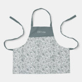 Cute Personalised Floral Botanical Pattern Apron Schort (Voorkant)