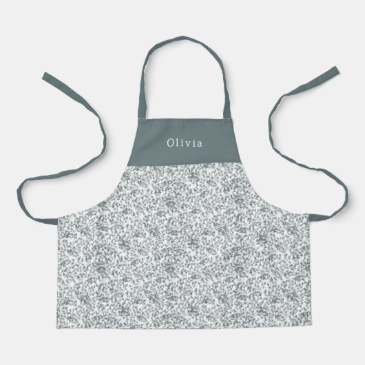 Cute Personalised Floral Botanical Pattern Apron Schort (Voorkant)