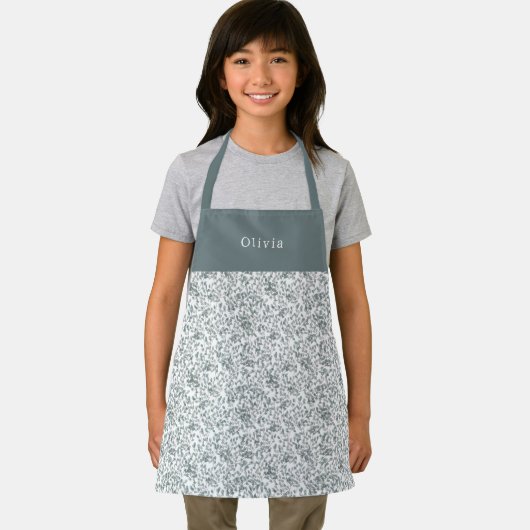 Cute Personalised Floral Botanical Pattern Apron Schort (Insitu)