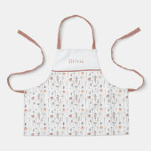 Cute Personalised Floral Botanical Pattern Apron Schort (Voorkant)