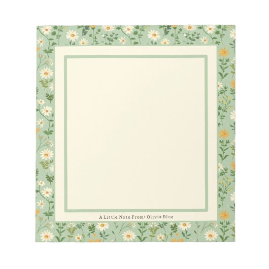 Cute Personalised Green Floral Botanical Note List Notitieblok (Voorkant)