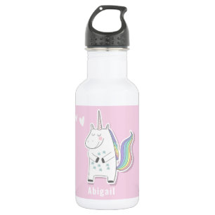 Cute Personalised Kinder Unicorn Waterfles