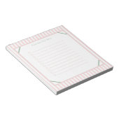 Cute Personalised Pink And Green Stripes Note List Notitieblok (Schuin)