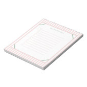 Cute Personalised Pink And Green Stripes Note List Notitieblok (Linkerzijde)