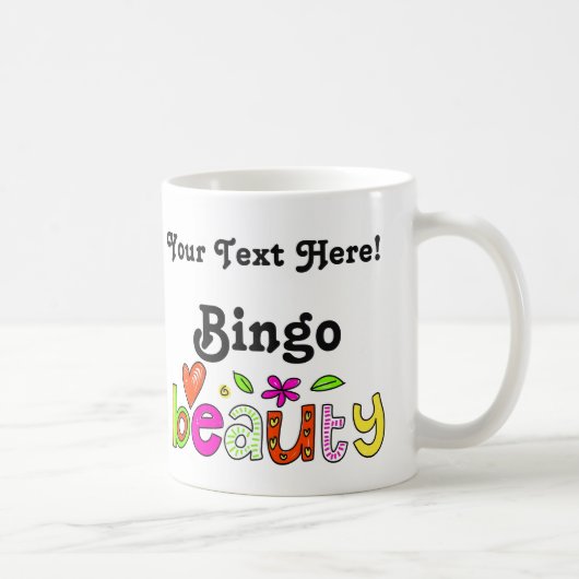Cute Personalize Modern Bingo Beauty Girly Custom Koffiemok (Rechts)