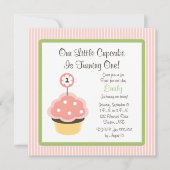 Cute Personalize roze Cupcake Birthday Invitations Kaart (Voorkant)