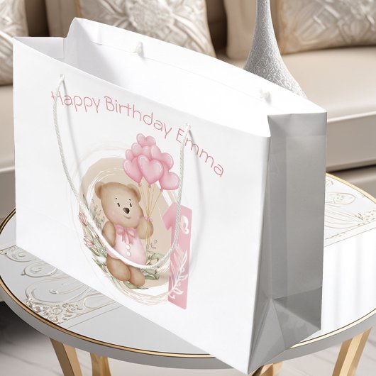 Cute Personalized 1st Birthday Gift Bag for Girl Groot Cadeauzakje