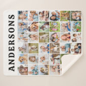 Cute Personalized 36 Photos Collage Birthday Gift Sherpa Deken (Voorkant (horizontaal))