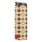 Cute Personalized Apple Pattern Check Thermosbeker (Geroteerd rechts)