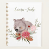 Cute Personalized Australian Native Wombat Planner (Voorkant)