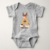 Cute Personalized Baby First Christmas Reindeer Romper (Voorkant)