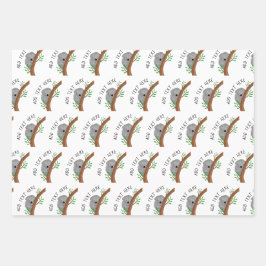 Cute Personalized Baby Koala Beer Baby shower  Inpakpapier Vel