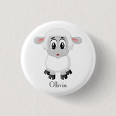 Cute Personalized Baby Lamb Ronde Button 3,2 Cm (Voorkant)